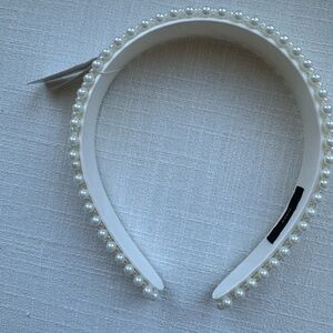 J. Crew White Pearl Embellished Headband